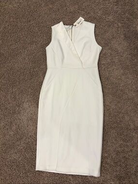 Ted Baker White Sleeveless Wrap-Style Midi Dress